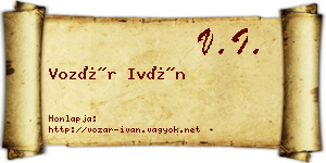 Vozár Iván névjegykártya