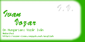 ivan vozar business card
