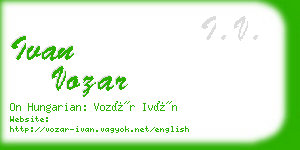 ivan vozar business card